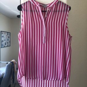 3/$20–Pink striped blouse